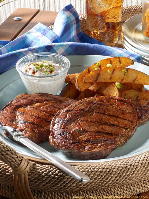 Grass-feed beef - grilled ribeye steaks direct from the rancher -10